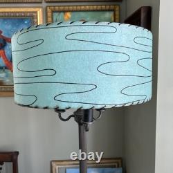 Vintage MCM 50s Green Fiberglass Lamp Shade Mid Century Atomic Free Ship