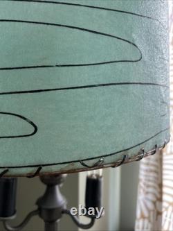 Vintage MCM 50s Green Fiberglass Lamp Shade Mid Century Atomic Free Ship