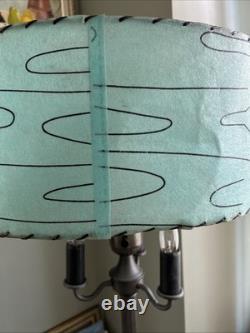 Vintage MCM 50s Green Fiberglass Lamp Shade Mid Century Atomic Free Ship