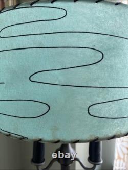 Vintage MCM 50s Green Fiberglass Lamp Shade Mid Century Atomic Free Ship