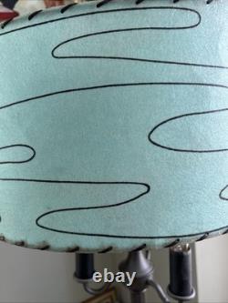 Vintage MCM 50s Green Fiberglass Lamp Shade Mid Century Atomic Free Ship