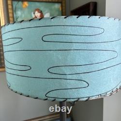 Vintage MCM 50s Green Fiberglass Lamp Shade Mid Century Atomic Free Ship