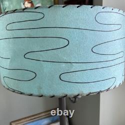 Vintage MCM 50s Green Fiberglass Lamp Shade Mid Century Atomic Free Ship
