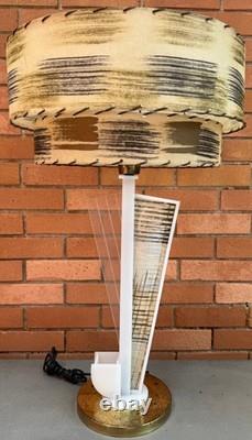 Vintage MCM Acrylic Lamp Fibrerglass Shade Mid Century Modern Lighting 50s 60s Vintage MCM Acrylic Lamp Fibrerglass Shade Mid Century Modern Lighting 50s 60s