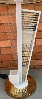 Vintage MCM Acrylic Lamp Fibrerglass Shade Mid Century Modern Lighting 50s 60s