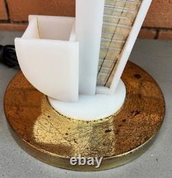 Vintage MCM Acrylic Lamp Fibrerglass Shade Mid Century Modern Lighting 50s 60s