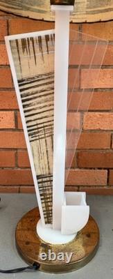 Vintage MCM Acrylic Lamp Fibrerglass Shade Mid Century Modern Lighting 50s 60s