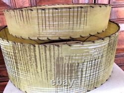 Vintage MCM Atomic Fiber Glass Two Tier Lampshade