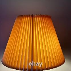 Vintage MCM Beige Woven Fabric Pleated Lamp Shade 9.25 Tall 17.75 Wide
