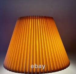 Vintage MCM Beige Woven Fabric Pleated Lamp Shade 9.25 Tall 17.75 Wide