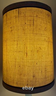 Vintage MCM Blue Striped Ceramic Lamp & Shade Mid Century Modern Lighting 1960s
