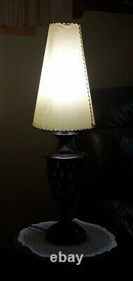 Vintage MCM Cone Lamp Shades Fiberglass 14x9x4 Green & Tan LOT OF FOUR