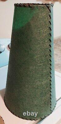 Vintage MCM Cone Lamp Shades Fiberglass 14x9x4 Green & Tan LOT OF FOUR