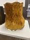 Vintage Mcm Crushed Gold Yellow Velvet Scallop Lamp Shade Hollywood Regency