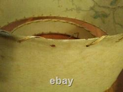 Vintage MCM Fiberglass 2 Tier Whip Stitch Lamp Shade With Bird Butterfly Branch