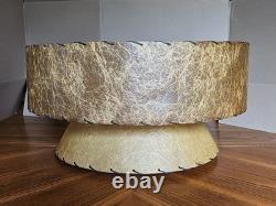 Vintage MCM Fiberglass Lamp Shade 19 Double Tier