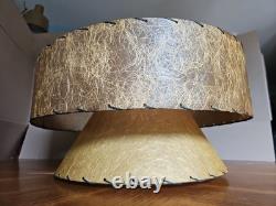 Vintage MCM Fiberglass Lamp Shade 19 Double Tier