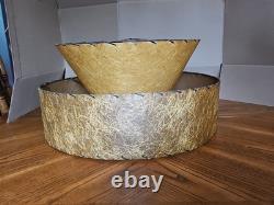 Vintage MCM Fiberglass Lamp Shade 19 Double Tier