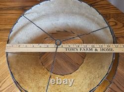 Vintage MCM Fiberglass Lamp Shade 19 Double Tier