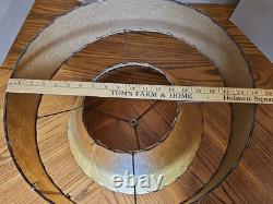 Vintage MCM Fiberglass Lamp Shade 19 Double Tier
