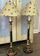 Vintage Mcm Frederick Cooper Table Lamps Candlestick Matching Bee Shades