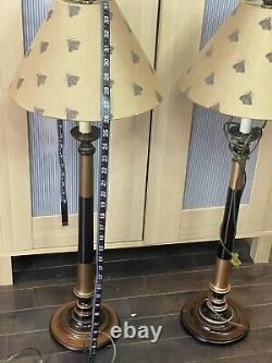 Vintage MCM Frederick Cooper Table lamps Candlestick Matching Bee Shades