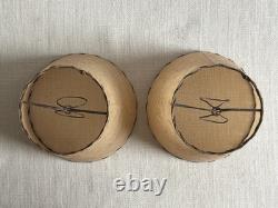 Vintage MCM Gold Strand Fiberglass Round Tapered Clip-On Lamp Shades 1950s