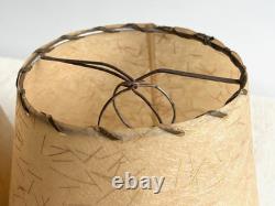 Vintage MCM Gold Strand Fiberglass Round Tapered Clip-On Lamp Shades 1950s