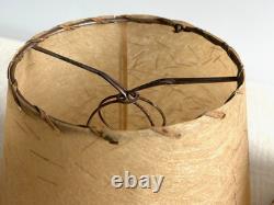 Vintage MCM Gold Strand Fiberglass Round Tapered Clip-On Lamp Shades 1950s