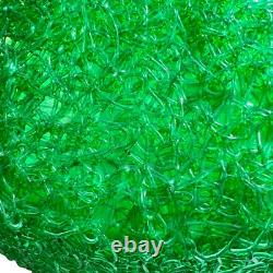 Vintage MCM Green Spaghetti Round Swag Or Lamp Shade Large 19in Diameter