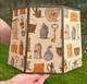 Vintage Mcm Octagonal Early American Americana Colonial Style Fabric Lampshade