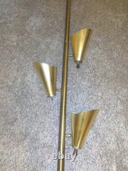Vintage MCM Tension Pole Lamp, Gold, Mid Century Modern Starlight Cone Atomic