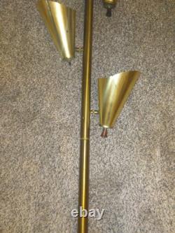 Vintage MCM Tension Pole Lamp, Gold, Mid Century Modern Starlight Cone Atomic