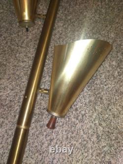 Vintage MCM Tension Pole Lamp, Gold, Mid Century Modern Starlight Cone Atomic