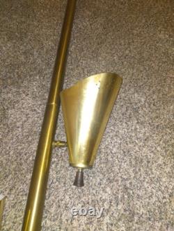Vintage MCM Tension Pole Lamp, Gold, Mid Century Modern Starlight Cone Atomic