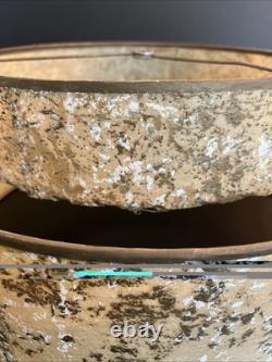 Vintage MCM Two Tier Lamp Shade Atomic Gold Textured Confetti 17.5 Retro Halo