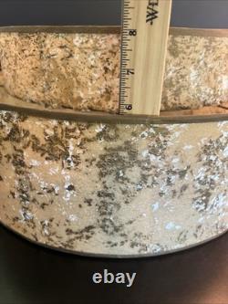 Vintage MCM Two Tier Lamp Shade Atomic Gold Textured Confetti 17.5 Retro Halo