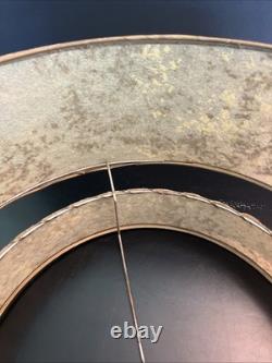 Vintage MCM Two Tier Lamp Shade Atomic Gold Textured Confetti 17.5 Retro Halo