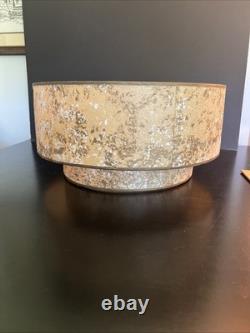 Vintage MCM Two Tier Lamp Shade Atomic Gold Textured Confetti 17.5 Retro Halo
