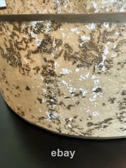 Vintage MCM Two Tier Lamp Shade Atomic Gold Textured Confetti 17.5 Retro Halo