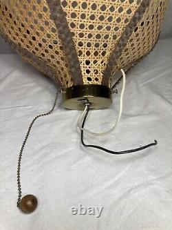 Vintage MCM Wicker Rattan Chandelier Lamp Shade