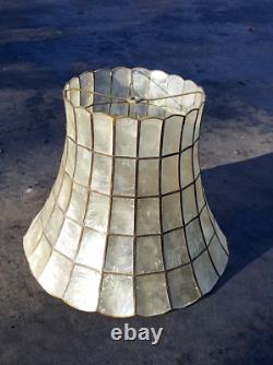 Vintage MCM capiz shell lamp shade mid century modern 50s 60s