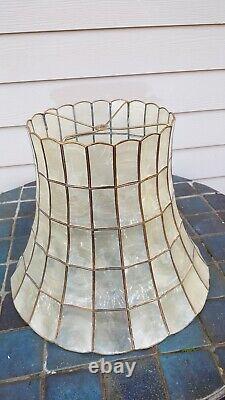 Vintage MCM capiz shell lamp shade mid century modern 50s 60s