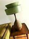 Vintage Mid-century Modern Fiberglass Lamp Shade 2 Tier Atomic Green Mcm Retro
