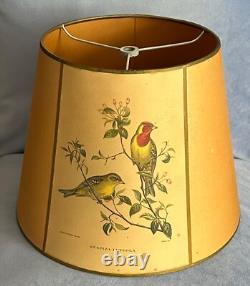 Vintage MID Century Lamp Shade Birds J. Gould Buntings Euspiza Luteola