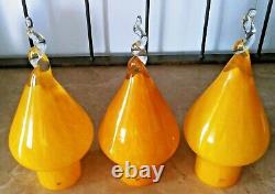 Vintage MID Century Murano Glass Hanging Ceiling Lamp Shade Italy Set Of (3)