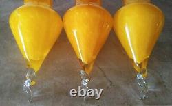 Vintage MID Century Murano Glass Hanging Ceiling Lamp Shade Italy Set Of (3)