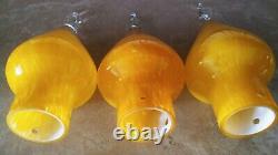 Vintage MID Century Murano Glass Hanging Ceiling Lamp Shade Italy Set Of (3)