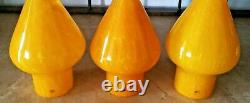 Vintage MID Century Murano Glass Hanging Ceiling Lamp Shade Italy Set Of (3)