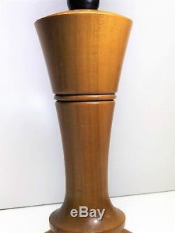 Vintage MID Century Parker Fler Eames Era Wooden Rocket Lamp & Shade 55cm